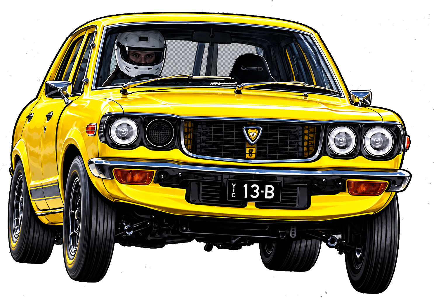 Yellow OZER Racing Mazda RX3